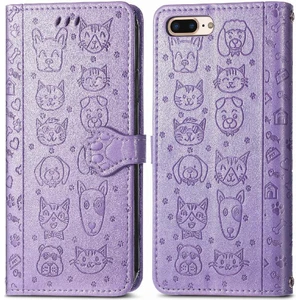 BDT Boutique Iphone 8 Için Kılıf/7 Artı Karikatür Hayvanlar Kapak Çevirin Kısa Kayış Deri (Yurt Dışından)