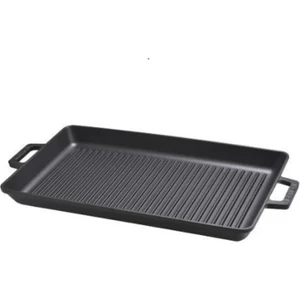 Metal Kulplu Döküm Demir Izgara Tava 26X45 Cm