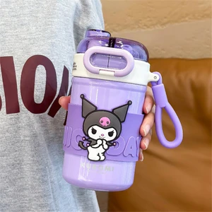 CCmoo Pretty Sanrio Gözlük Çift Içme Kızlar Yüksek Görünümlü Termos Su Bardağı 2023 Yeni Paslanmaz Çelik Su Isıtıcısı Taşınabilir Bardak Tek Fincan Küçük Boy #mor 430ML (Yurt Dışından)