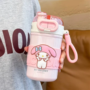 CCmoo Pretty Sanrio Gözlük Çift Içecek Kızlar Yüksek Görünümlü Termos Su Bardağı 2023 Yeni Paslanmaz Çelik Su Isıtıcısı Taşınabilir Bardak Tek Fincan Küçük #pembe 430ML (Yurt Dışından)