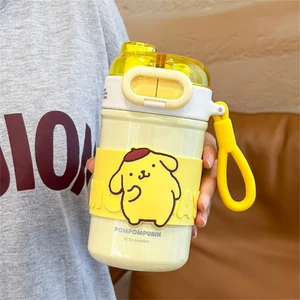 CCmoo Pretty Sanrio Gözlük Çift Içme Kız Yüksek Görünümlü Termos Su Bardağı 2023 Yeni Paslanmaz Çelik Su Isıtıcısı Taşınabilir Bardak Tek Fincan Küçük #sarı 430ML (Yurt Dışından)