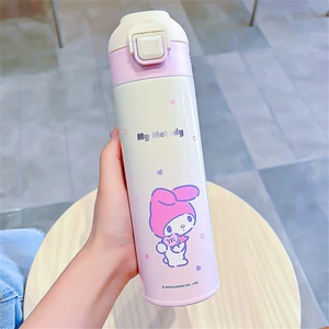 CCmoo Pretty Sanrio Kurome Çocuk Termos Bardak Kızlar Paslanmaz Çelik 316 Doğrudan Içme Suyu Bardağı Öğrenci Okul Özel Su Isıtıcısı Melodi Tozu #500ML (Yurt Dışından)
