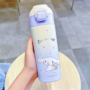 CCmoo Pretty Sanrio Kuromi Çocuk Termos Bardak Kızlar Paslanmaz Çelik 316 Doğrudan Içme Suyu Bardağı Öğrenci Okul Özel Su Isıtıcısı Tarçın Köpek Mavi #400ML (Yurt Dışından)