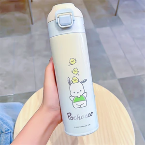 CCmoo Pretty Sanrio Kurome Çocuk Termos Bardak Kızlar Paslanmaz Çelik 316 Doğrudan Içme Suyu Bardağı Öğrenci Okul Özel Su Isıtıcısı Pacha Köpek Yeşili #500ML (Yurt Dışından)