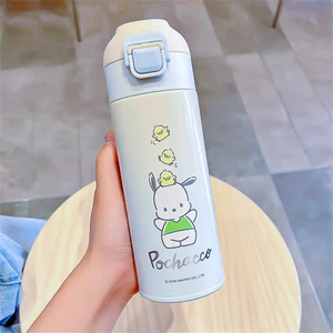 CCmoo Pretty Sanrio Kuromi Çocuk Termos Bardak Kızlar Paslanmaz Çelik 316 Doğrudan Içme Suyu Bardağı Öğrenci Okul Özel Su Isıtıcısı Pacha Köpek Yeşili #400ML (Yurt Dışından)