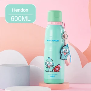 CCmoo Pretty Sanrio Hakiki Dönen Yüksek Görünümlü Şık Kampüs Kızların Su Bardağı 316 Paslanmaz Çelik Taşınabilir Termos Bardak 600 ml # Yeşil Palyaço Balığı (Yurt Dışından)
