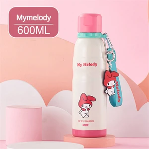 CCmoo Pretty Sanrio Hakiki Dönen Yüksek Görünümlü Şık Kampüs Kızların Su Bardağı 316 Paslanmaz Çelik Taşınabilir Termos Bardak 600 ml # Pembe Melodi (Yurt Dışından)