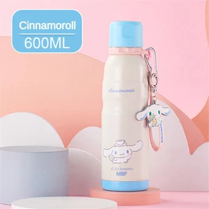 CCmoo Pretty Sanrio Hakiki Döner Yüksek Yüz Değeri Moda Moda Kampüs Kız Su Bardağı 316 Paslanmaz Çelik Taşınabilir Yalıtım Bardağı 600ML # Mavi Yugui Köpek (Yurt Dışından)
