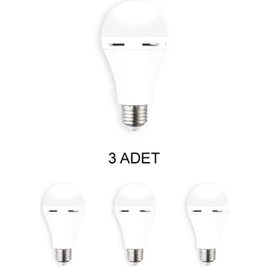 CT-4229 Şarjlı LED Ampul Beyaz 9W 3 Adet