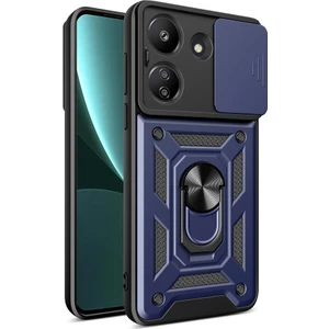 Xiaomi Redmi 13C Kılıf Yüzüklü Sürgülü Kamera Korumalı Pars Lens