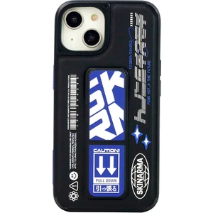 iPhone 14 Plus Uyumlu Kılıf Skinarma Standlı Deri Görünümlü Akarui Kapak Mavi