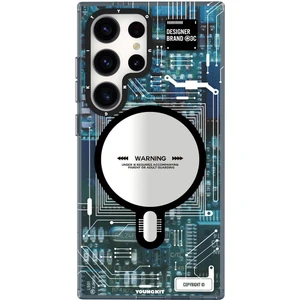 Galaxy S24 Ultra Uyumlu Kılıf Magsafe Şarj Özellikli Youngkit Technology Serisi Kapak Mavi