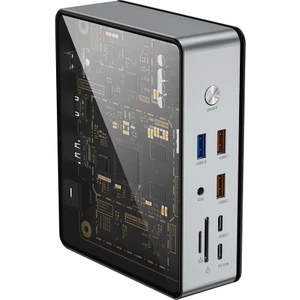 Type-C Hub Docking Station LED Işıklı Wiwu W1601 Matrix 16IN1 10GBPS USB 3.1 100W SD/TF/RJ45/HDMI