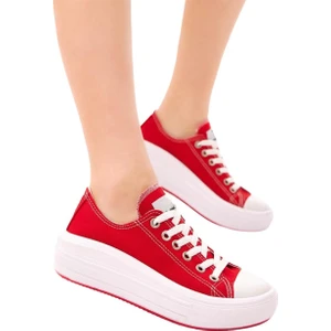 Unisex Keten Spor Ayakkabı KIRMIZI