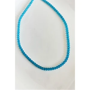 Bade Accessories 3,5 mm Faset Kesim Mavi Kristal Doğal Taş Kolye