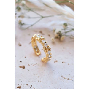 Gold Tiffany Xox Zirkon Ayarlanabilir Yüzük
