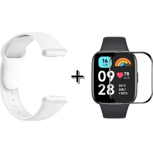 Xiaomi Redmi Watch 3 Active ile Uyumlu Silikon Kordon Kayış + Ekran Koruyucu Film - FC171