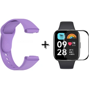 Xiaomi Redmi Watch 3 Active ile Uyumlu Silikon Kordon Kayış + Ekran Koruyucu Film - FC171