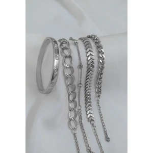 X-lady Accessories Gümüş Kaplama Kadın Lüks Trend Kartier Kombin Bileklik - 2909