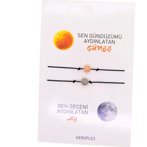 X-lady Accessories Altın Renk Güneş Ay  Arkadaş Şans Bilekliği - 2696