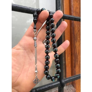 Sultan Telkari Su Yeşili Küre Kesim Toz Kehribar Tesbih