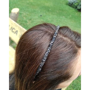 Siyah Kum Boncuk Kaplı Taç - Parlak ve Rahat Saç Aksesuarı