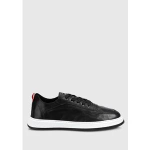 Siyah Deri Erkek Sneaker