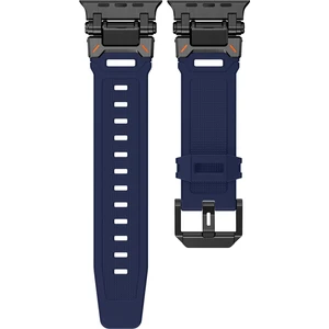 Apple Watch 7 8 9 45 mm Uyumlu Titanyum Aksamlı Silikon Kordon Luxury Premium Kayış