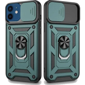 Smart Tech Apple iPhone 12 Uyumlu Kızaklı Kamera Korumalı Tank Kılıf