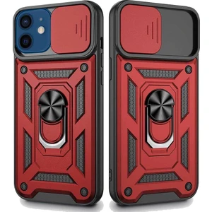 Smart Tech Apple iPhone 12 Uyumlu Kızaklı Kamera Korumalı Tank Kılıf