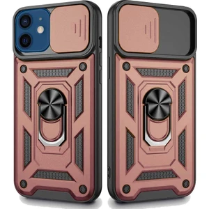 Smart Tech Apple iPhone 12 Uyumlu Kızaklı Kamera Korumalı Tank Kılıf