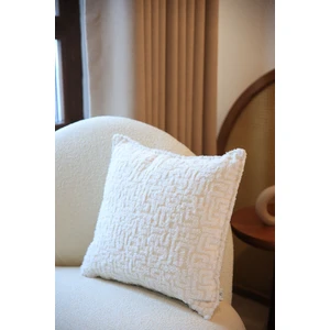 Labirent Beyaz Kırlent Kılıfı