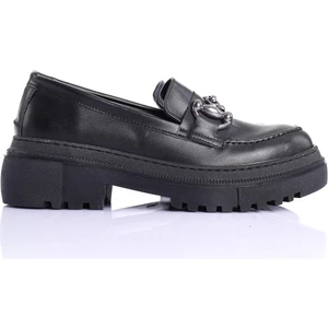 Lyova Tokalı Siyah Kadın Loafer Ayakkabı