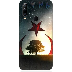General Mobile GM20 Pro Uyumlu Göktürkçe Türk ve Ağaç Bayrak Desenli Silikon Kılıf