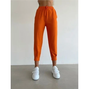 Hira Fashion Kadın Oranj Pileli Paça Pantolon