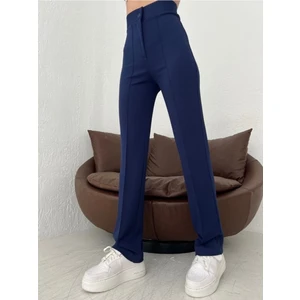 Hira Fashion Kadın Lacivert Nervür Dikişli Toparlayıcı Yüksek Bel Pantolon