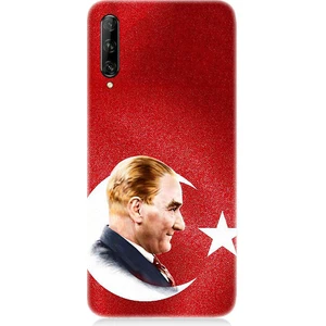Huawei P Smart Pro Uyumlu Bayrak ve Mustafa Kemal Atatürk Desenli Silikon Kılıf