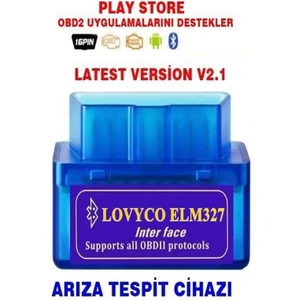 LOVYCO ELM327 Lovyco Elm 327 Obd2 Bluetooth Türkçe Araç Arıza Tespit Cihaz 2024 Yeni Versiyon