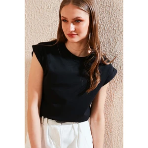 Bisiklet Yaka % 100 Pamuk Basic Tshirt Kadın Tshirt 5864121