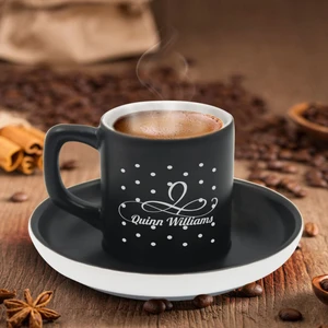 Bk Gift Kişiye Özel Isimli Siyah Renk Türk Kahvesi Fincanı-4, Arkadaşa Hediye, Sevgiliye Hediye, Yıl Dönümü Hediyesi
