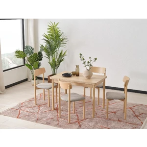Perla Modern Açılır Fonksiyonlu Yonga Levha Masa Takımı 4 Sandalyeli 110x70x73 cm