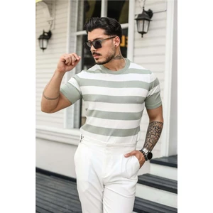 Tarz Cool Erkek Polo Yaka Çizgili Triko T-Shirt