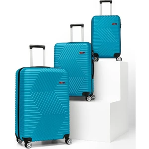 G&d Polo Suitcase Abs 3'lü Petrol Yeşili Lüx Valiz Seyahat Seti 600.21-SET