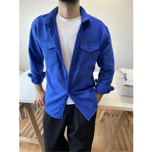 Tarz Cool Erkek Slim Fit Çift Cep Kapaklı Oduncu Gömlek