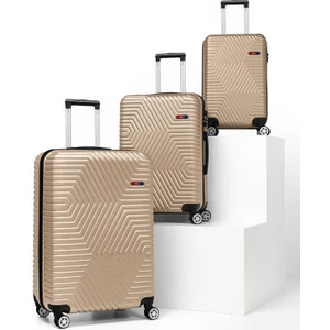 G&d Polo Suitcase Abs 3'lü Gold Lüx Valiz Seyahat Seti 600.06-SET