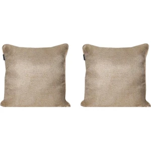 2'lı Hasır Dokulu Fitilli Çift Taraflı Kırlent Kılıfı Koyu Krem