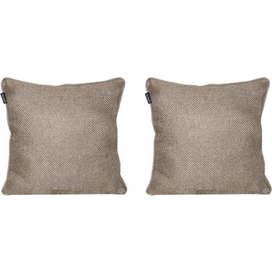 2'lı Hasır Dokulu Fitilli Çift Taraflı Kırlent Kılıfı Krem