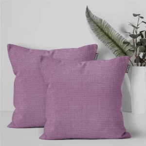 2'li Keten Görünümlü Kırlent Kılıfı Mor