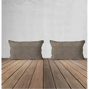 2'li Kadife Dokulu Kırlent Kılıfı Vizon