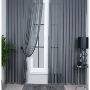 Lima Dökümlü Pilesiz Tül Perde Antrasit